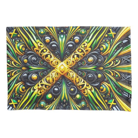 Single Pillowcase mit jamaikanischen Farben Kissenbezug (Vorderseite)