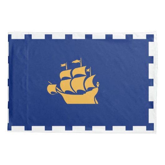 Single Pillowcase with flag of Quebec  City Kissenbezug (Rückseite)
