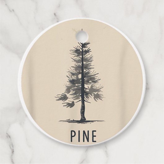 Single Pine Tree Outfit Geschenkanhänger (Vorderseite)