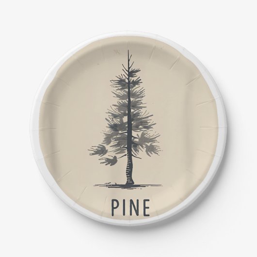 Single Pine Tree Outfit Pappteller (Vorderseite)
