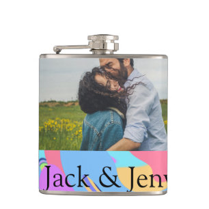 Single pink blue watercoloradd name foto flachmann