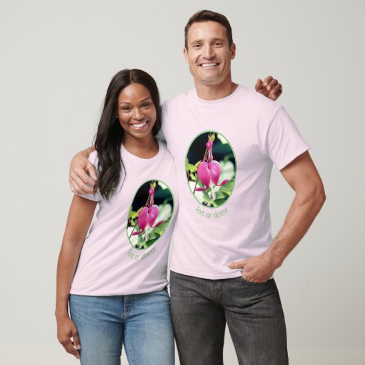 Single Pink Blutung Herz Blume Personalisiert T-Shirt (Unisex)
