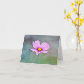 Single Pink Cosmos Blume aus dem Garten Gertie Karte (Gelbe Blume)