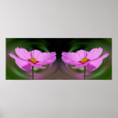 Single Pink Cosmos Blume Mirror Abstrakt Poster (Vorne)