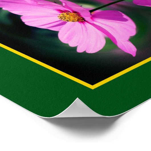 Single Pink Cosmos Blume Mirror Abstrakt Poster (Ecke)