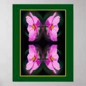 Single Pink Cosmos Blume Mirror Abstrakt Poster (Vorne)