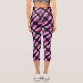 Single Pink Cosmos Blume Muster Capri Leggings (Rückseite)