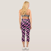 Single Pink Cosmos Blume Muster Capri Leggings (Rückseite)