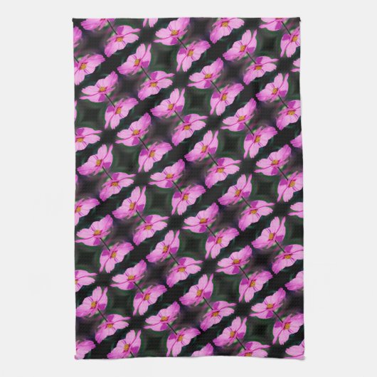 Single Pink Cosmos Blume Muster Geschirrtuch (Vertikal)