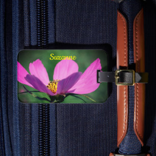 Single Pink Cosmos Flower In Bloom Personalized Gepäckanhänger