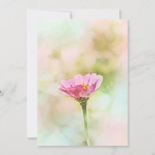 "Single Pink Daisy" jedes Mal Einladung (Rückseite)