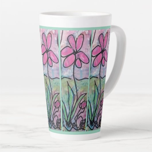 Single Pink Flower-2 Milchtasse (Rechte Ecke)