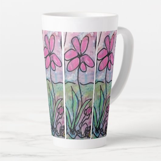 Single Pink Flower Milchtasse (Rechte Ecke)