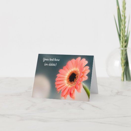 Single Pink Gerbera Grußkarte Karte (Vorderseite)