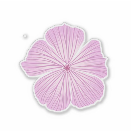 Single Pink Lavatera Blume Aufkleber (Vorderseite)