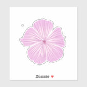Single Pink Lavatera Blume Aufkleber (Blatt)