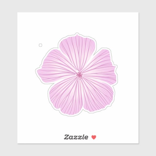 Single Pink Lavatera Blume Aufkleber (Blatt)