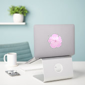 Single Pink Lavatera Blume Aufkleber (Laptop auf Schreibtisch)