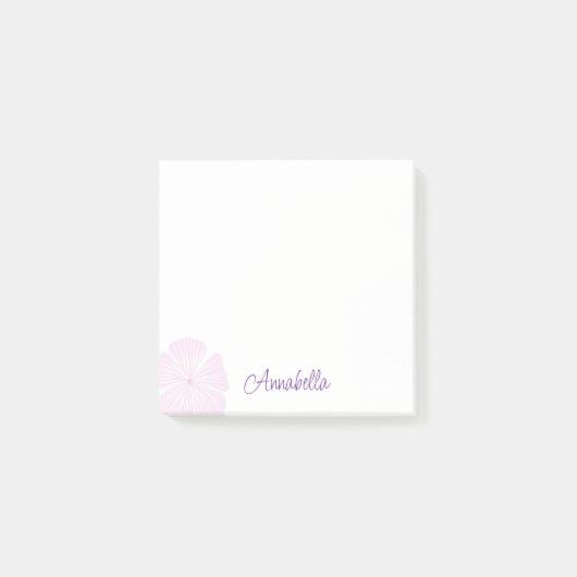 Single Pink Lavatera Notes Post-it Klebezettel (Vorderseite)