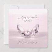 Single Pink Perle in Muschelhochzeit einladen Einladung (Vorderseite)