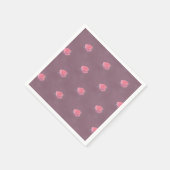 Single Pink Rose Pattern Serviette (Ecke)
