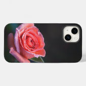Single Pink Rose with Dew Case-Mate iPhone Hülle (Rückseite (Horizontal))