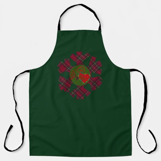 Single Plaid Snowflake Apron Schürze (Vorderseite)