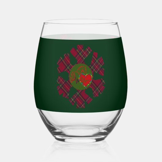 Single Plaid Snowflake Glassware Weinglas Ohne Stiel (Rückseite)