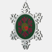 Single Plaid Snowflake Schneeflocken Zinn-Ornament (Rechts)