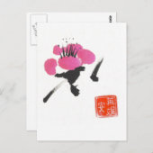 Single Plum Blossom Postkarte (Vorne/Hinten)