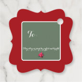 Single Poinsettia Customizable Text Design Geschenkanhänger (Rückseite)
