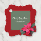 Single Poinsettia Customizable Text Design Geschenkanhänger (Vorderseite)
