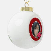 Single Poinsettia Design Keramik Kugel-Ornament (Links)