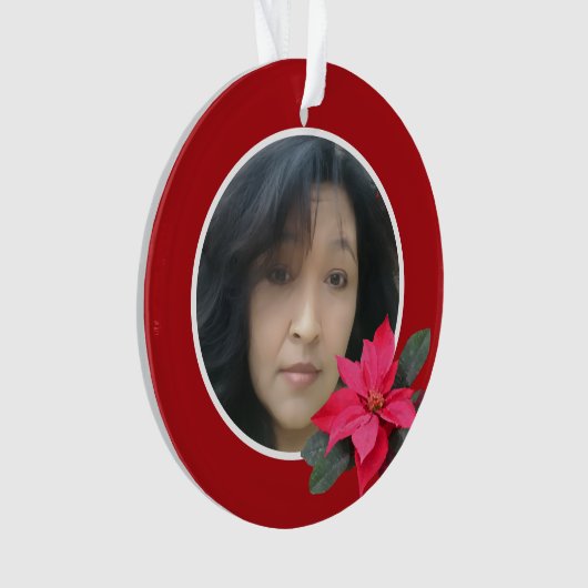 Single Poinsettia Design Ornament (Vorderseite)