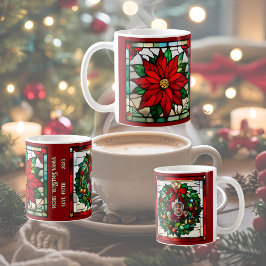 Single Poinsettias Imitate Hartglas Kaffeetasse