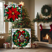 Single Poinsettias Imitate Hartglas Keramikornament