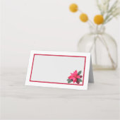 Single Pointsettia Traditionelles Design Platzkarte (Vorderseite)