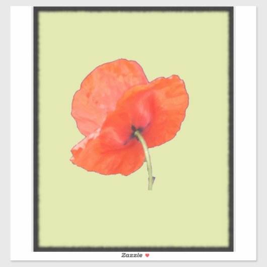 Single Poppy Anzug Sticker (Blatt)