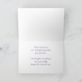 Single Purple Heart on a Beach Sympathy Karte (Innenseite)