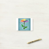 Single Rainbow Rose Post-it Klebezettel (Auf Schreibtisch)