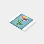 Single Rainbow Rose Post-it Klebezettel (angewinkelt)