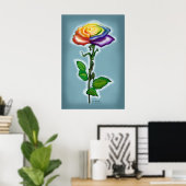 Single Rainbow Rose Poster (Heimbüro)