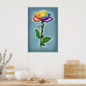 Single Rainbow Rose Poster (Küche)