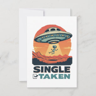 Single Raumschiff Entführung Alien Valentine Dankeskarte