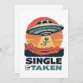 Single Raumschiff Entführung Alien Valentine Feiertagskarte (Vorne/Hinten)