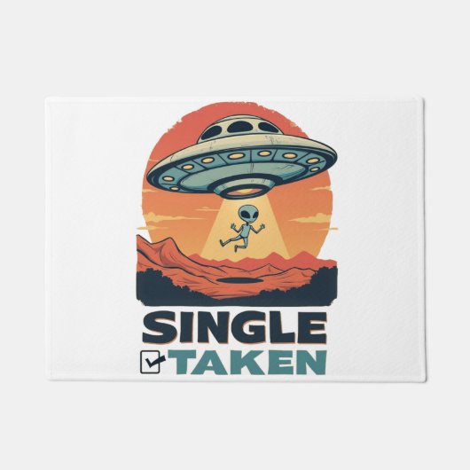 Single Raumschiff Entführung Alien Valentine Fußmatte (Vorderseite)