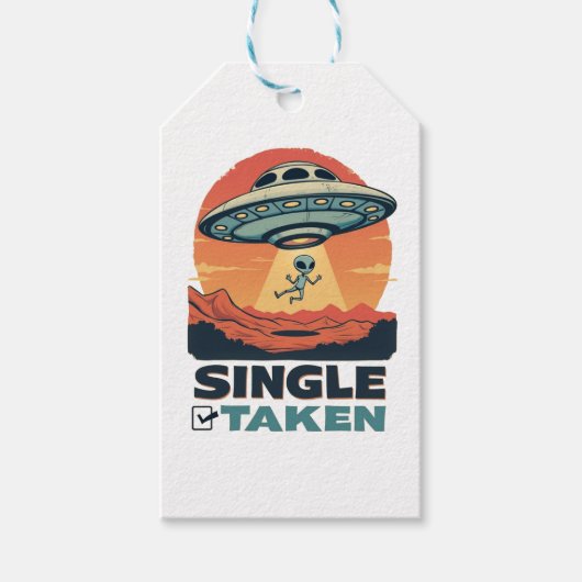 Single Raumschiff Entführung Alien Valentine Geschenkanhänger (Vorderseite)