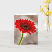 Single Red Gerbera Faltkarte Karte (Gelbe Blume)