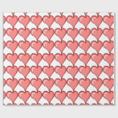 Single Red Heart Wrapping Paper Geschenkpapier (Flach)