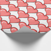Single Red Heart Wrapping Paper Geschenkpapier (Ecke)